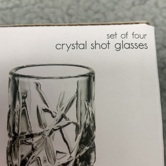 Godinger Graffiti Set of Four Crystal Shot Glasses - Clear, 2oz NIB - Picture 6 of 6